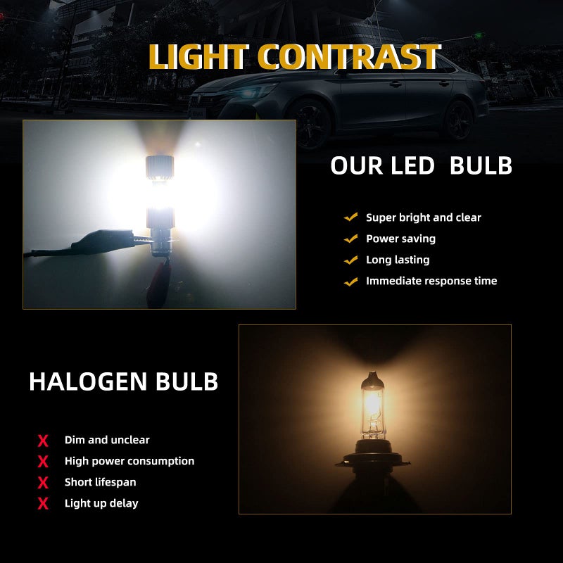 YM EBright YM E-Bright P15D Motorcycle lights Lamp 3 COB 18W LED Bulbs High Low Beam White Pack of 2 - Image 5